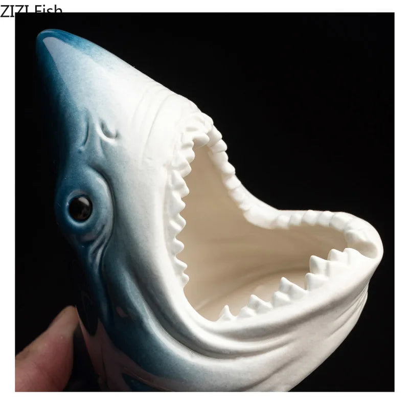 Afralia™ Creative Shark Storage Ashtray for Home and Office Decoration