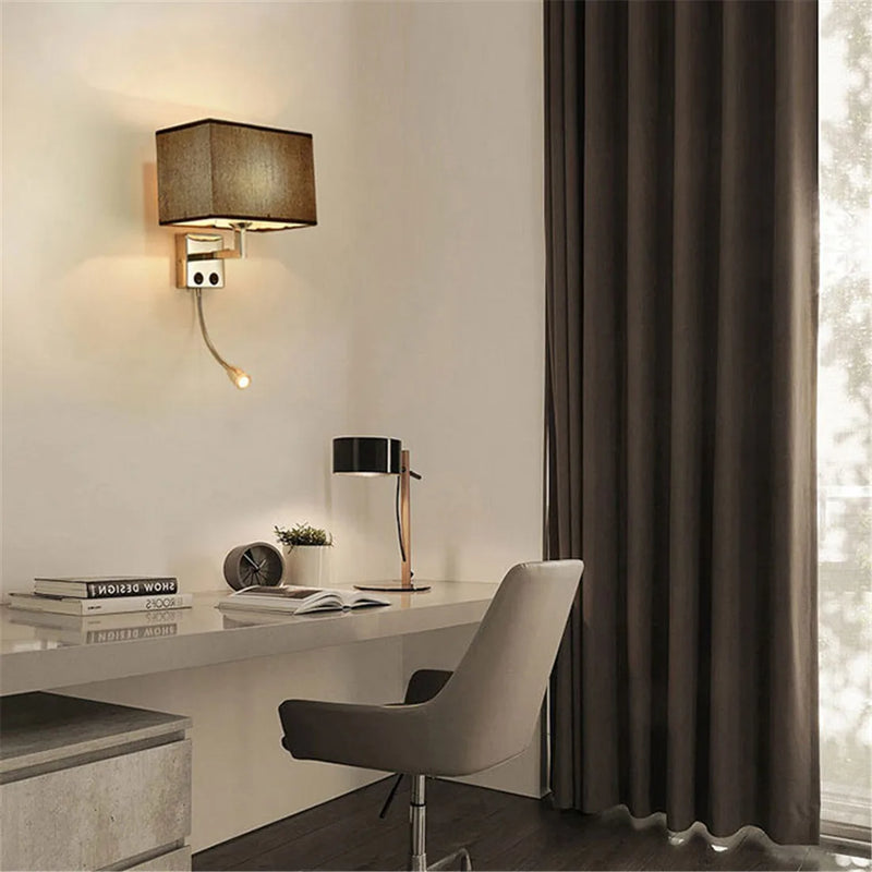 Afralia™ LED Minimalist Wall Lamps with Rectangle Texture Shade for Living Room & Bedroom