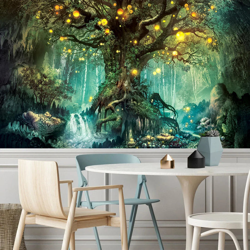 Afralia™ Ancient Trees Tapestry: Psychedelic 3D Print Wall Hanging for Boho Decor