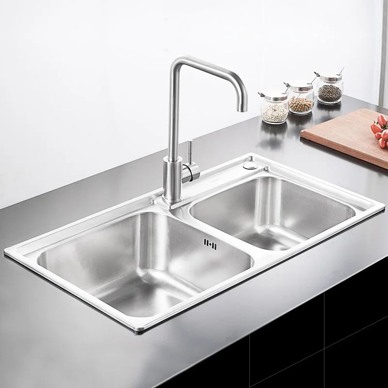 Afralia™ Stainless Steel Kitchen Faucet - Hot Cold Basin Sink Standard Tap