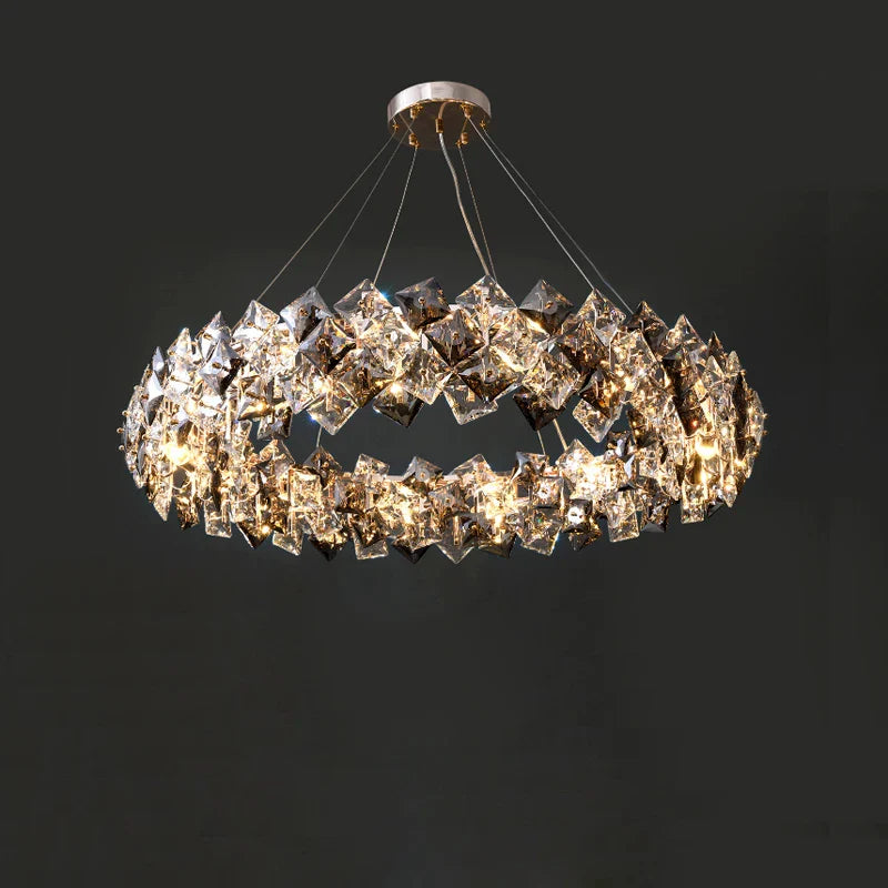 Afralia™ Crystal Dimmable LED Chandelier in Gold and Silver Finishes
