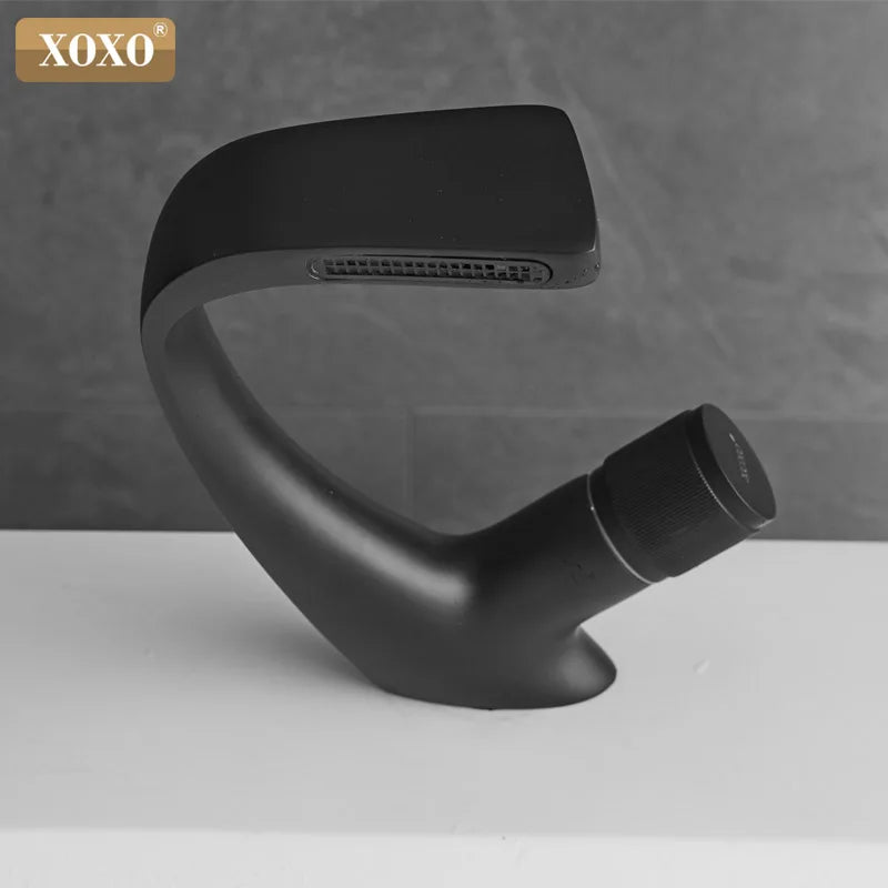 Afralia™ Modern Brass Basin Faucet Single Handle Waterfall Mixer Tap