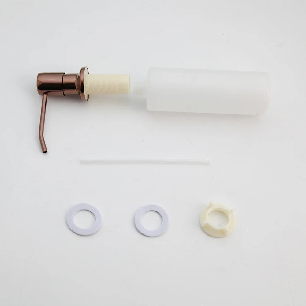 Afralia™ Grey/Rose Gold ABS Soap Dispenser for Kitchen Bathroom Sink, 6 Colors Liquid Soap