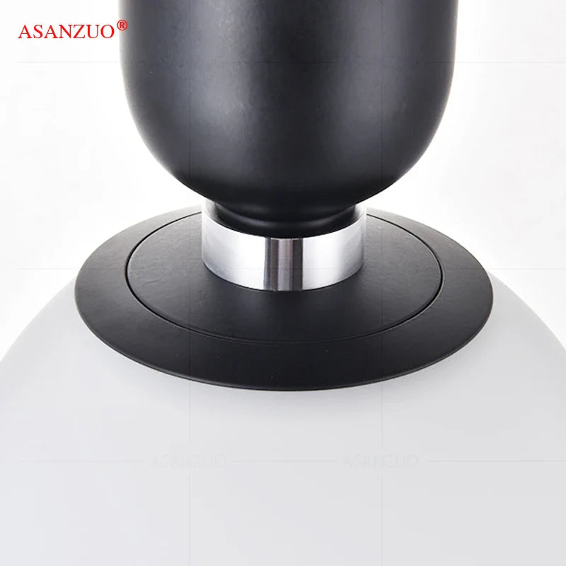 Afralia™ Glass Ball LED Bedside Pendant Lamp