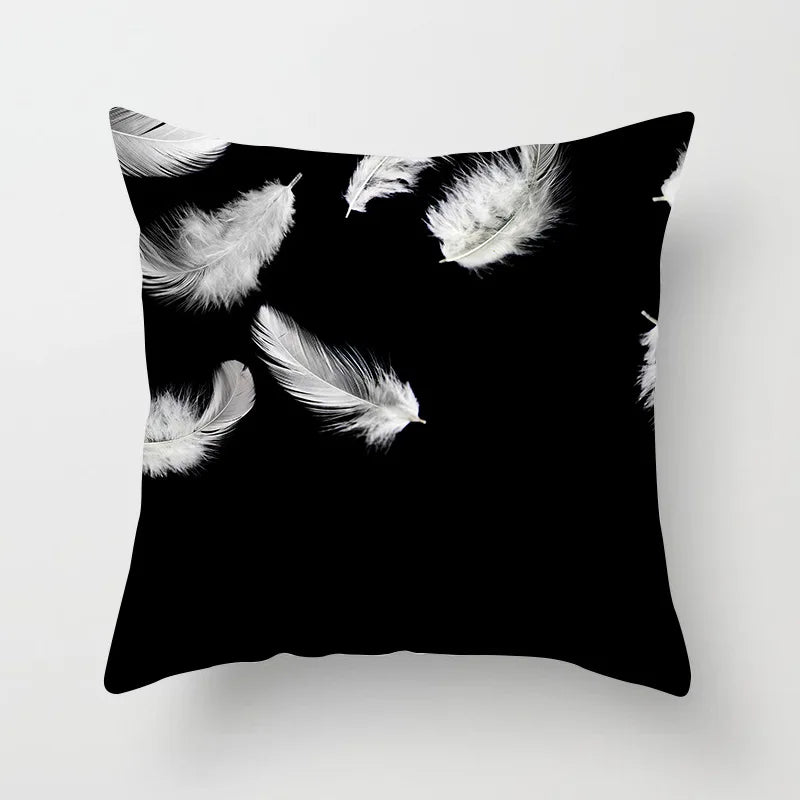 Afralia™ Nordic Black White Minimalist Style Car Sofa Pillow Cushion 45x45cm - Wholesale