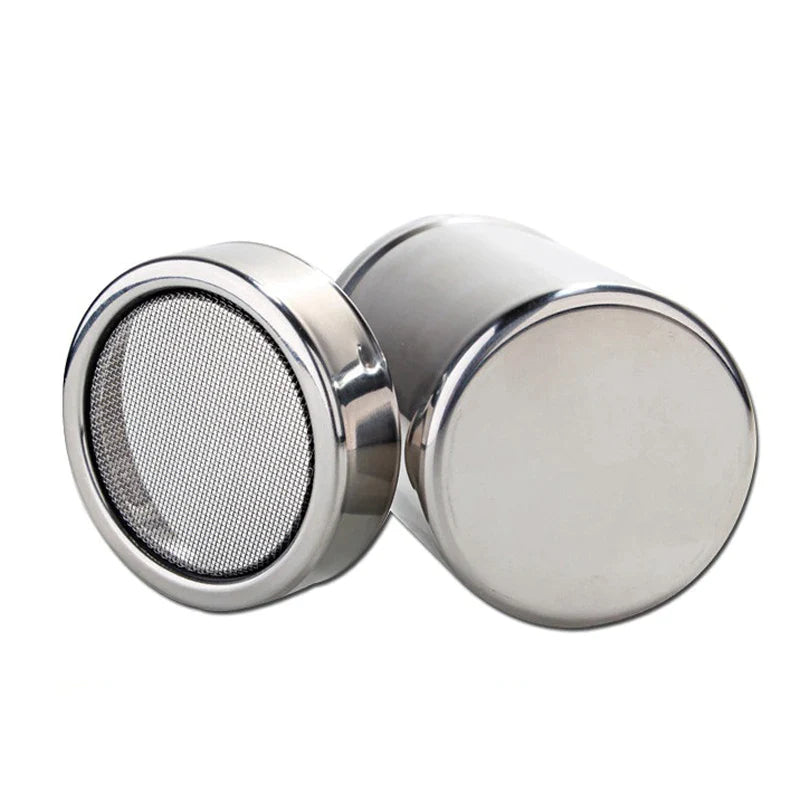 Afralia™ Stainless Steel Powder Shaker for Coffee Cocoa Powder with Lid