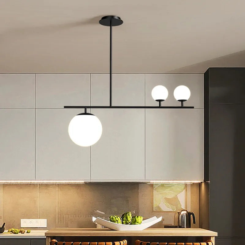 Afralia™ Black Golden Glass Chandelier for Home Décor and Lighting