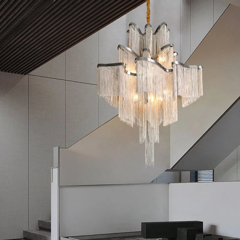 Afralia™ Tassel Chandelier: Modern LED Lighting for Living Room, Bedroom, Kitchen, Dining & Corridor