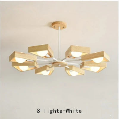 Afralia™ Wooden Windmill Chandelier Lighting, LED Industrial Art for Home Decor