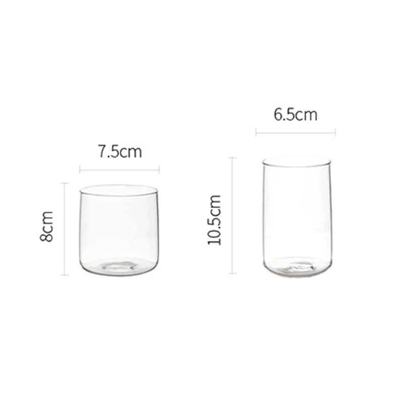 Afralia™ Glass Drinkware Cup Set - Durable Coffee Mug, Tea, Juice, Cocktail, Whiskey Glass