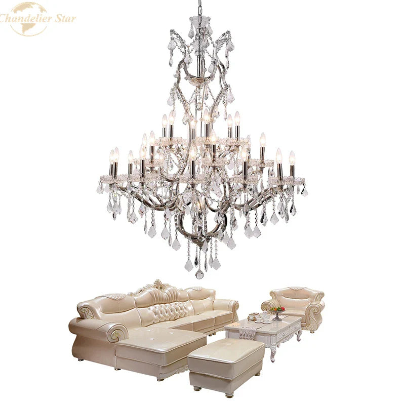 Afralia™ Rococo Crystal Chandelier LED Candle Vintage Luxury Lighting