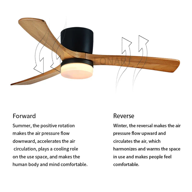 Afralia™ 36" Wooden White Ceiling Fan with Remote Control - Modern Indoor Solid Wood Fan