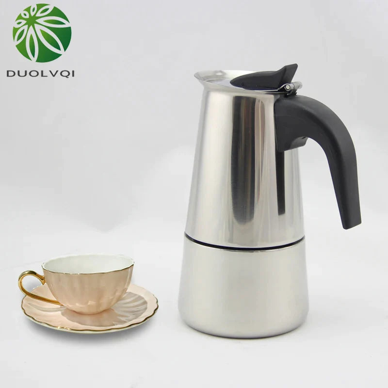 Afralia™ Stainless Steel Coffee Moka Pot | Durable and Practical Coffeeware