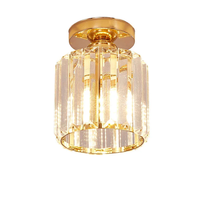 Afralia™ Nordic Crystal LED Ceiling Light Luxury Modern Round Square Aisle Downlight
