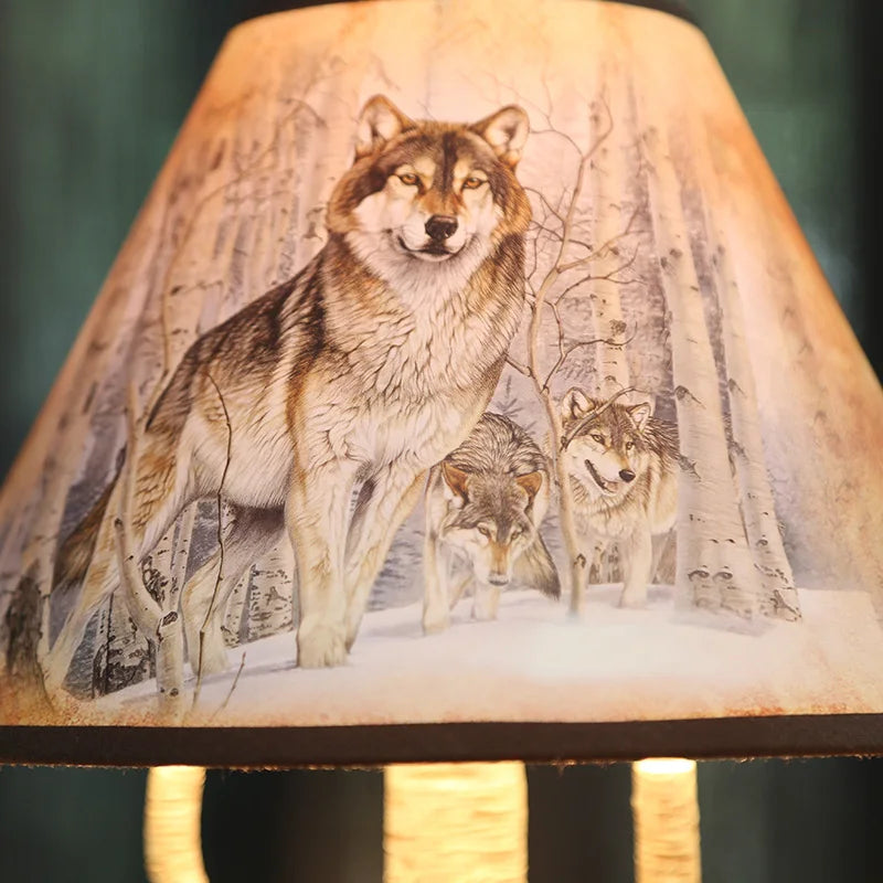 Resin Wolf Table Lamp by Afralia™: Modern Animal Bedside Light for Living Room & Bedroom