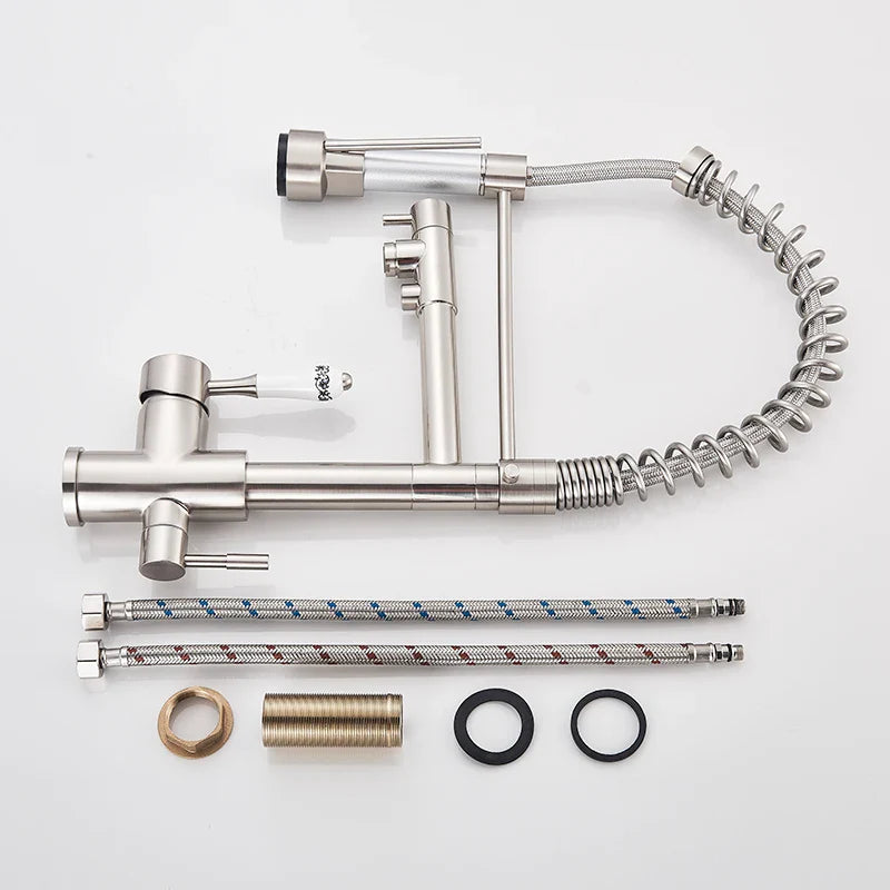 Afralia™ Dual Spout Pull Down Kitchen Faucet with Filter & Purification System