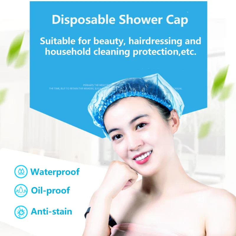 Afralia™ Shower Caps: 100-Pack Disposable Hair Cover for Salon & Hotel Hair Drying