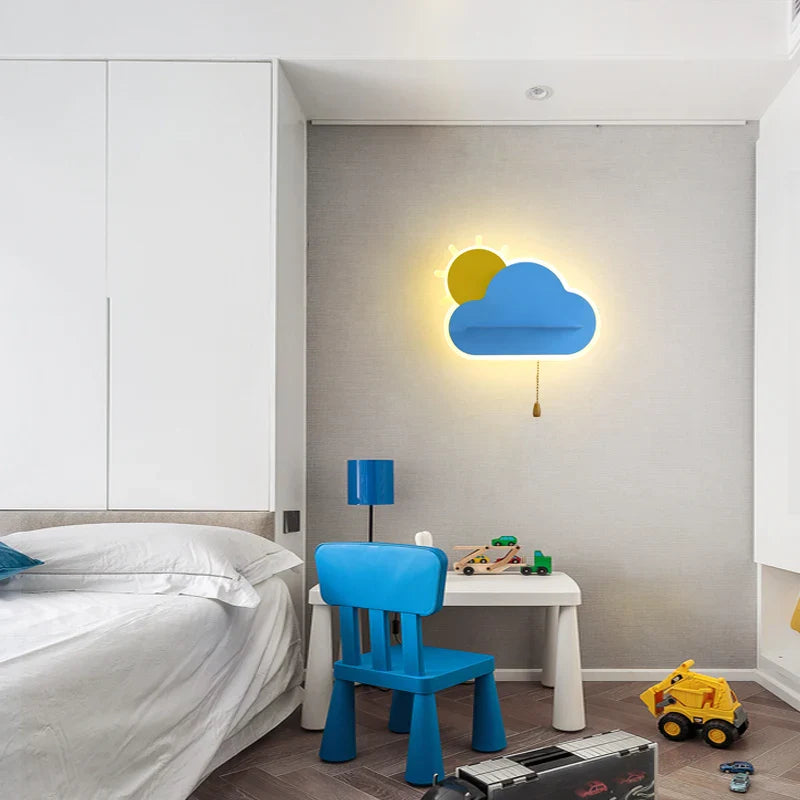 Afralia™ Cloud Wall Lamps: Modern Kids Room Lighting with Switch, Children's Bedroom Decor