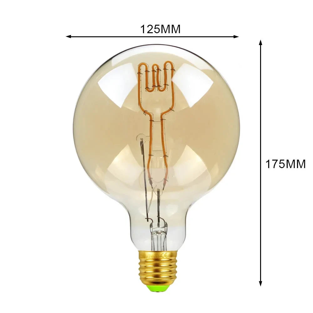 Afralia™ Retro LED Edison Bulb G125 E27 4W Warm White Vintage Lamp Light Bulb