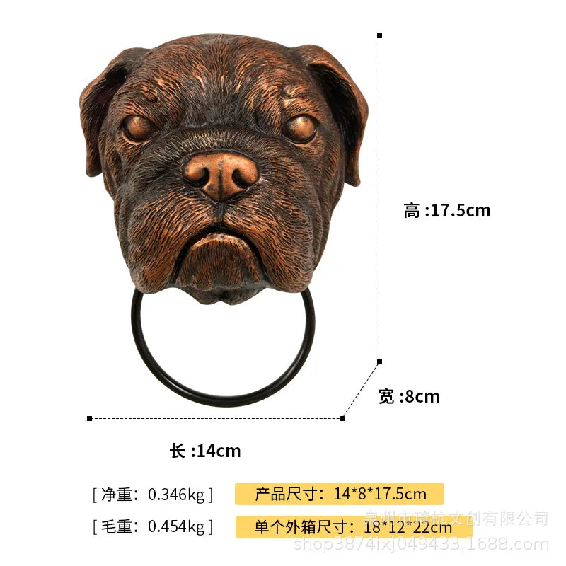 Afralia™ Dog Head Door Knocker Pendant Resin Wall Decoration, Courtyard Crafts