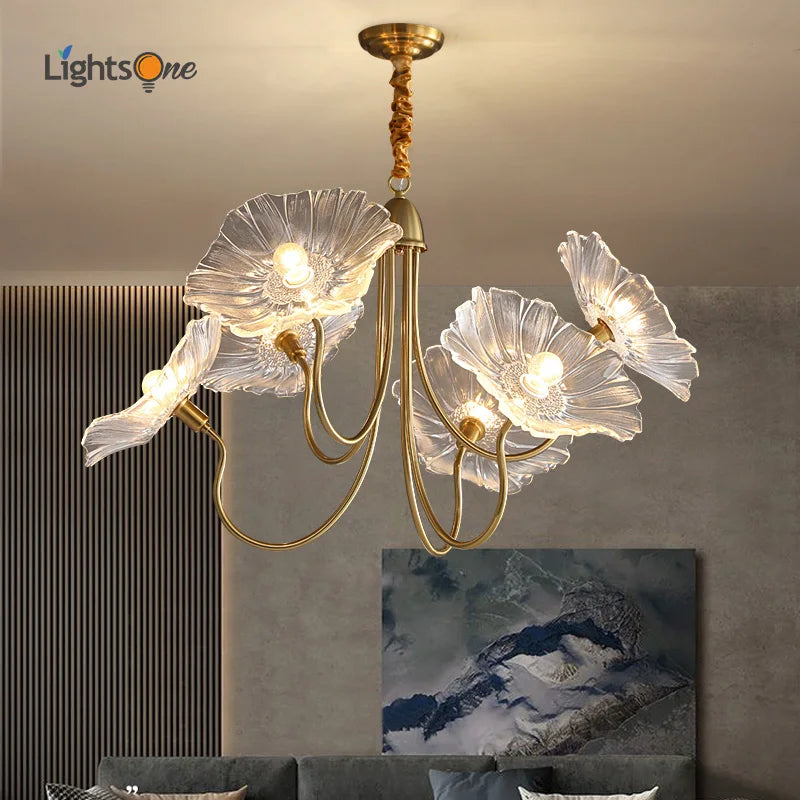 Afralia™ Modern Nordic Flower Chandelier for Chic Bedroom Decor