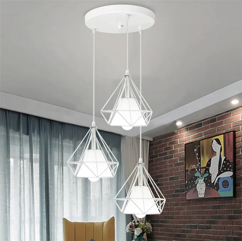 Afralia™ Diamond Pendant Lights Trio for Modern Dining Room and Kitchen