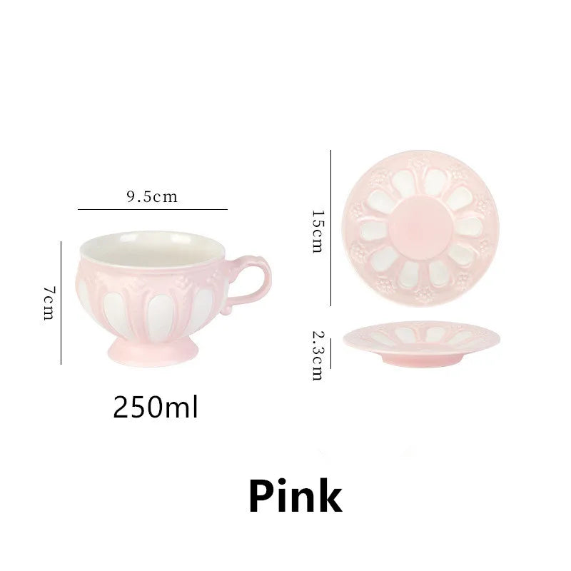 Afralia™ Elegant Porcelain Tea Set: Teapot, Cups, Saucers, High-Grade Coffee Pot, Perfect for Parties