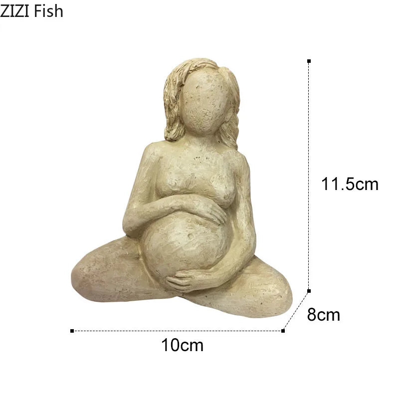Afralia™ Pregnant Woman Resin Statue Desk Decor Sculpture Figurine Ornaments Statuette