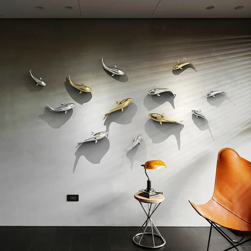 Afralia™ Goldfish Resin Wall Hanging - Home Decor Room Aesthetic