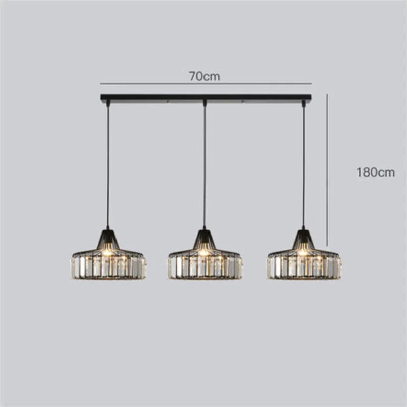 Afralia™ K9 Crystal Pendant Chandelier Modern Living Room Ceiling Lamp LED Hall Decor