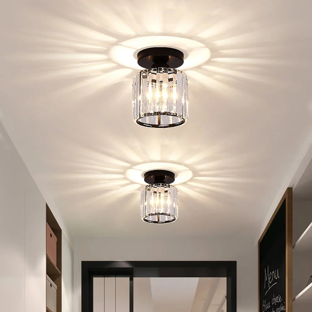 Afralia™ Crystal Aisle Corridor Ceiling Light - Modern Luxury Indoor Hang Lamp