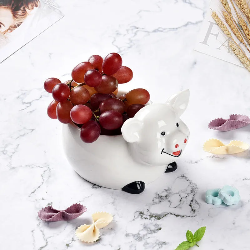 Afralia™ Duck Ceramic Dessert Bowl Snack Sushi Storage Breakfast Bowl