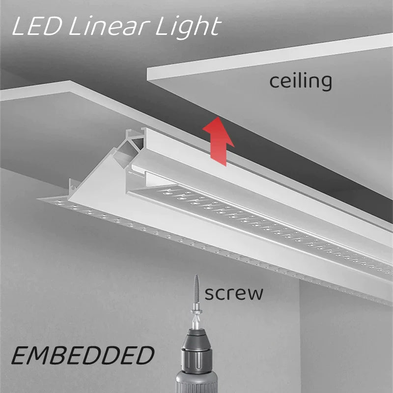 Afralia™ 1m Trimless LED Aluminum Profile for Hidden Backlighting Linear Strip Light