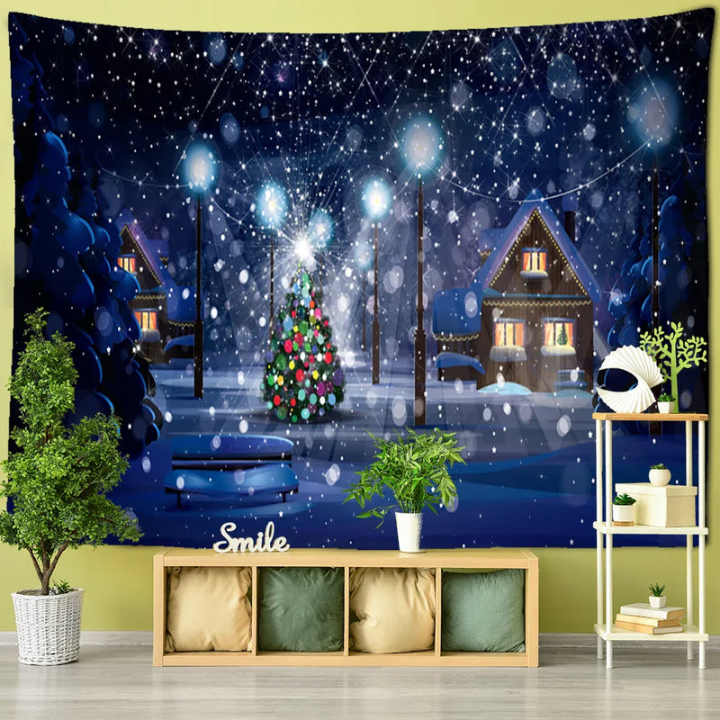 Afralia™ Snowy Night Series Tapestry Wall Decor