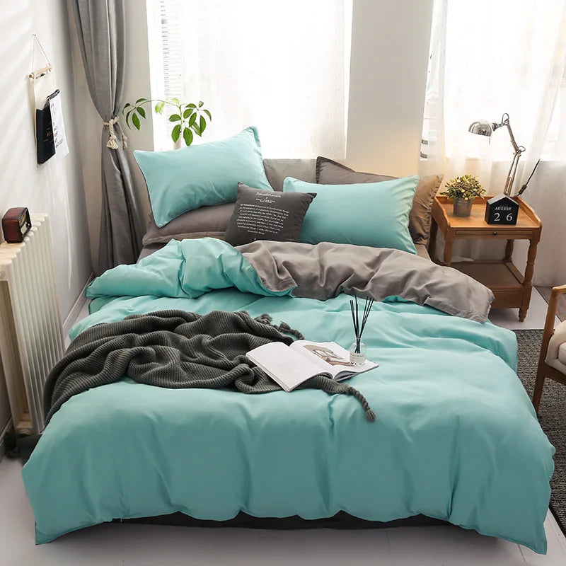 Afralia™ Luxury Blue Duvet Cover Set with Sheet and Pillowcases