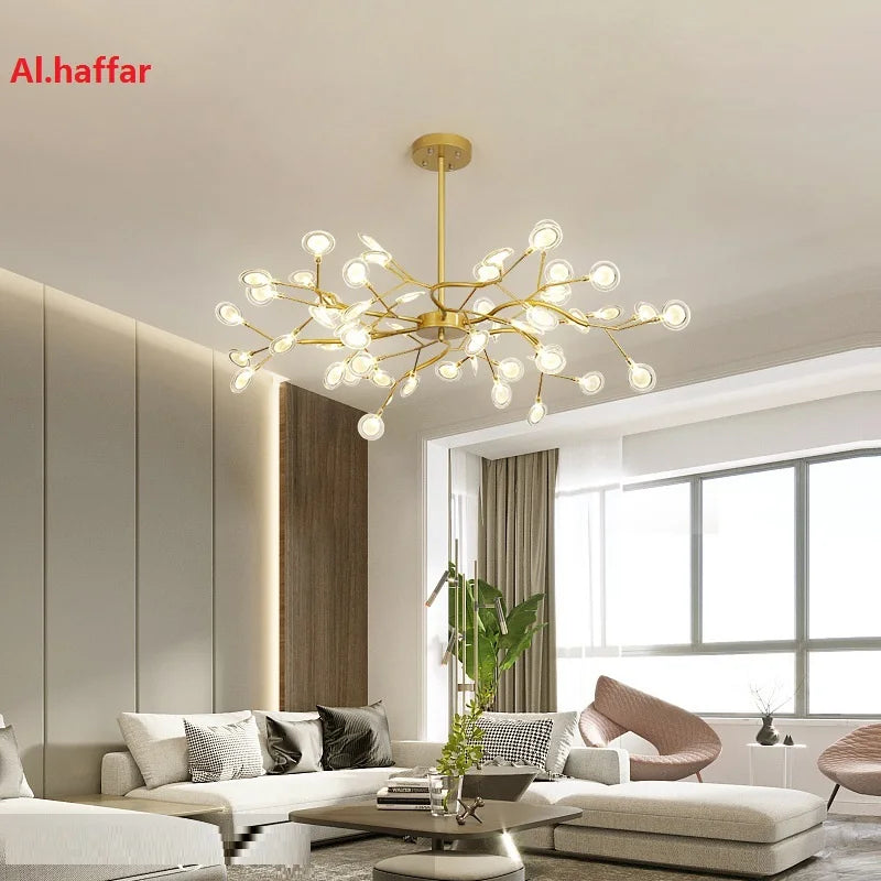 Afralia™ Modern G4 LED Iron Chandelier Tree Branch Lamps for Home Living Room