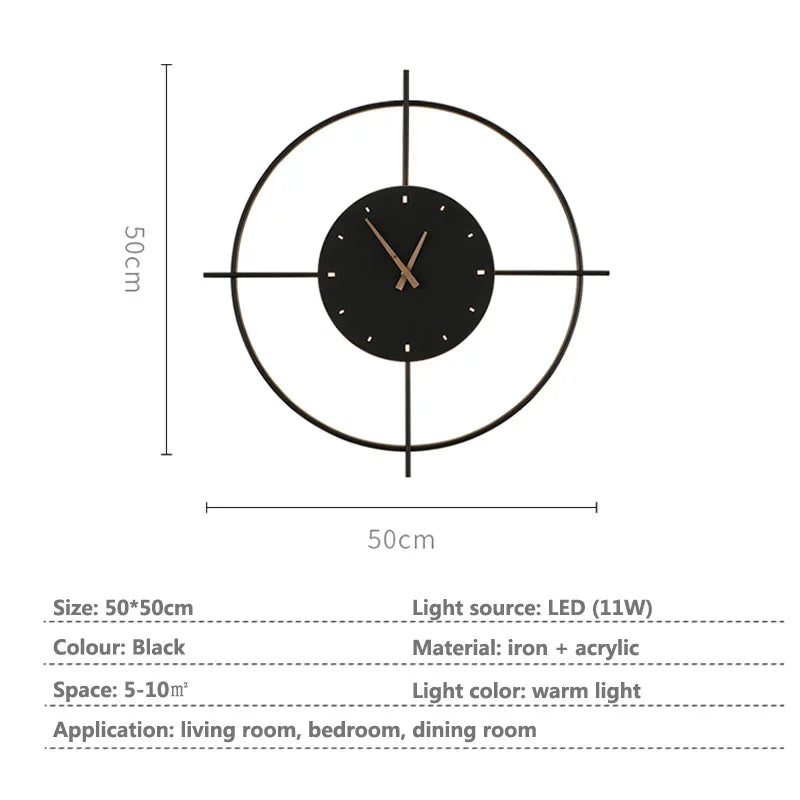 Afralia™ Nordic Art Clock Design Wall Lamp for Creative Wall Decor and Lighting