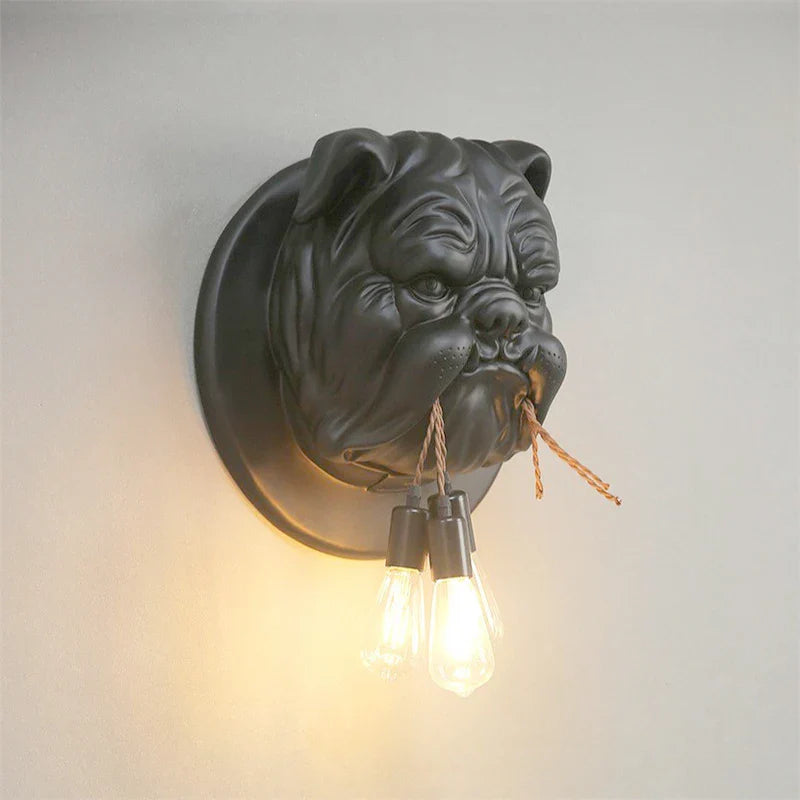 Afralia™ Bulldog Resin Wall Lamp for Living Room and Corridor Decor