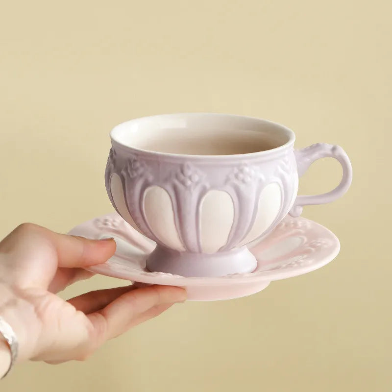 Afralia™ Elegant Porcelain Tea Set: Teapot, Cups, Saucers, High-Grade Coffee Pot, Perfect for Parties