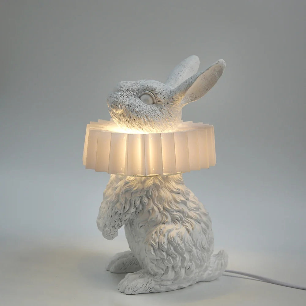 Afralia™ Nordic Rabbit Resin Scarf Table Lamp for Modern Living Room and Bedroom Decor