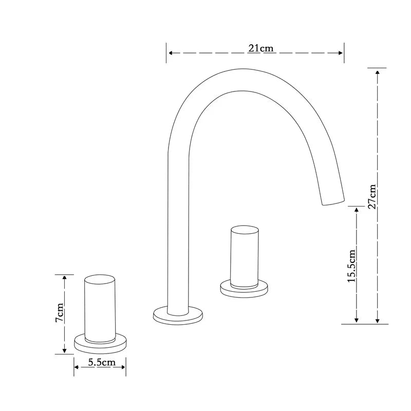 Afralia™ Rose Gold & Black Widespread Basin Faucet: Solid Brass Sink Mixer