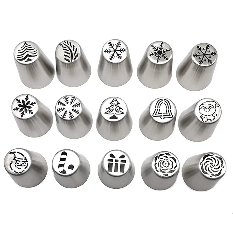 Afralia™ Rose Icing Nozzles Set - Christmas Series Pastry Decorating Tools