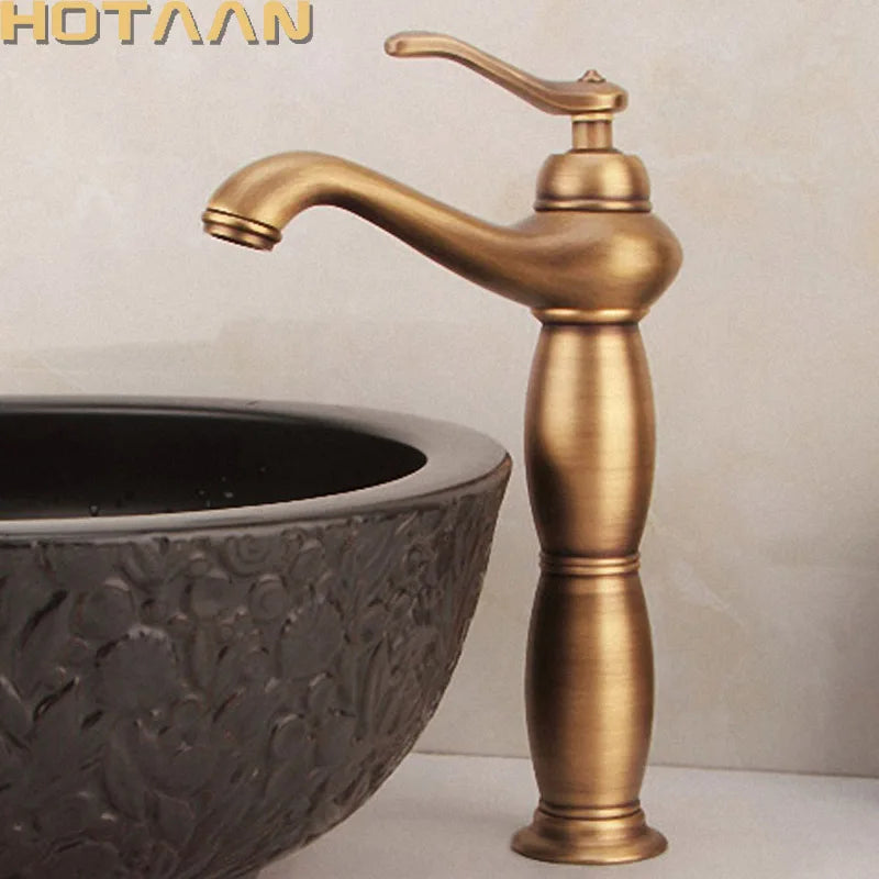 Afralia™ Antique Bronze Tall Basin Faucet - Luxury Europe Style Solid Copper Mixer