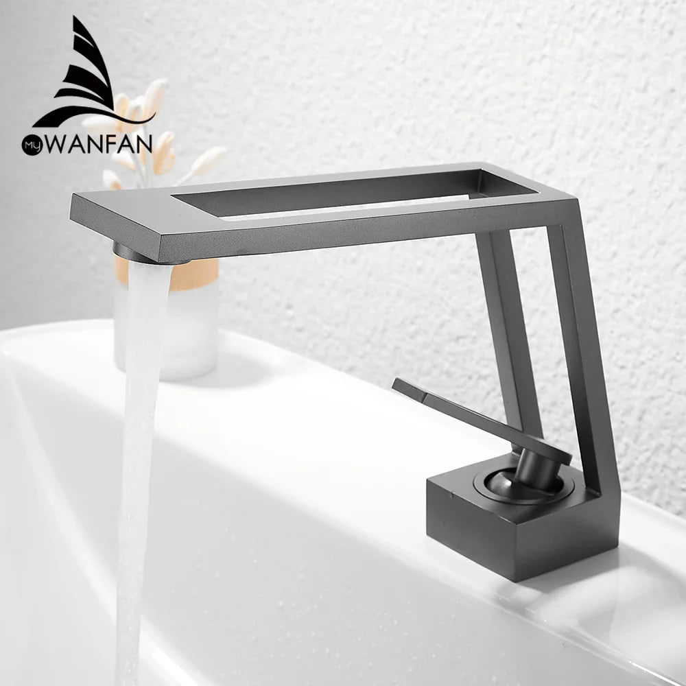 Afralia™ Black Single Handle Basin Faucet Modern Bathroom Mixer