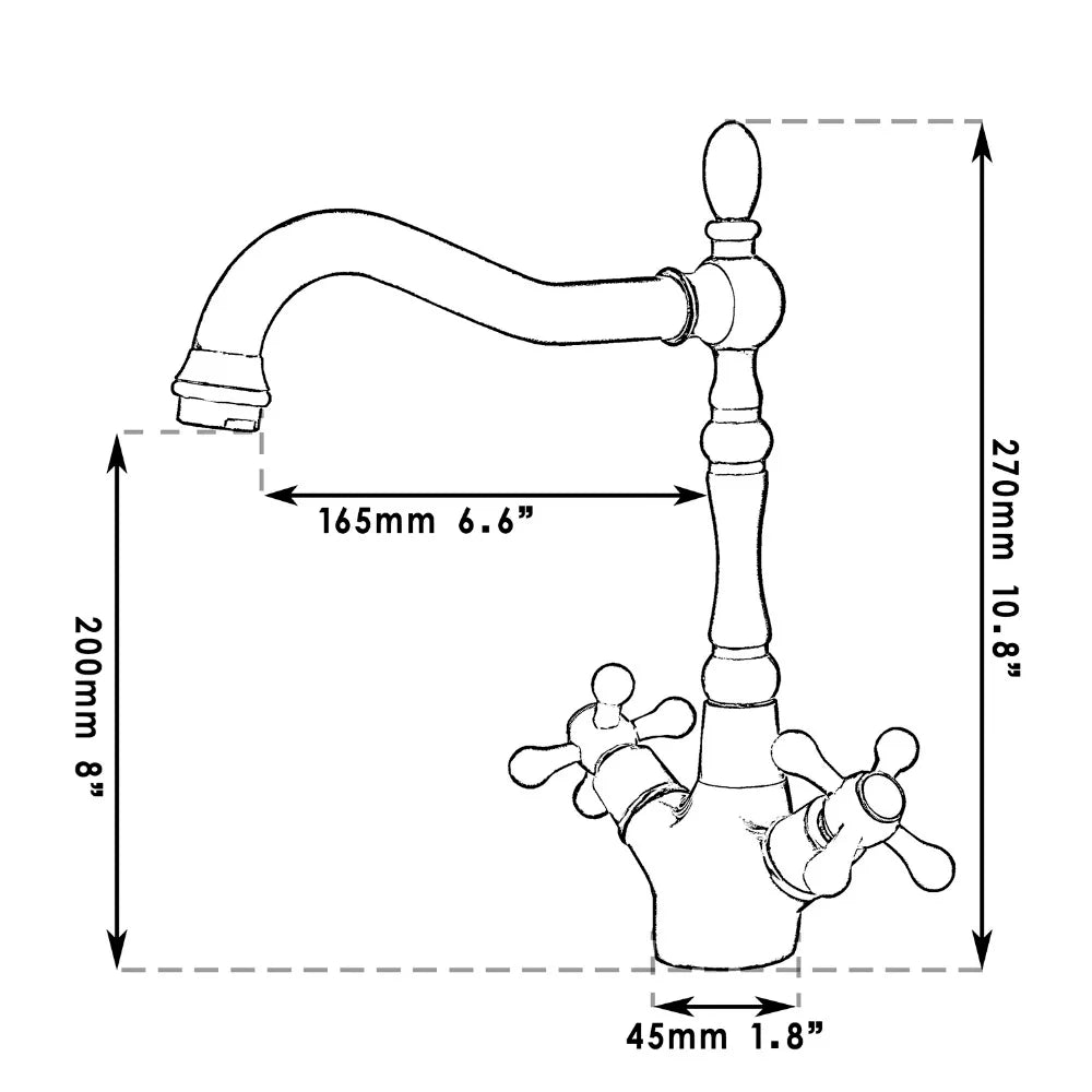 Afralia™ Antique Brass Dual Handle Swivel Sink Faucet Rotated Mixer Tap