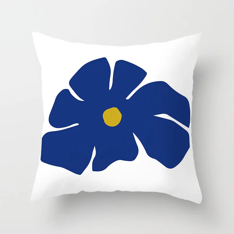 Afralia™ Retro Geometric Abstract Art Pillow Cover - Blue Green Design