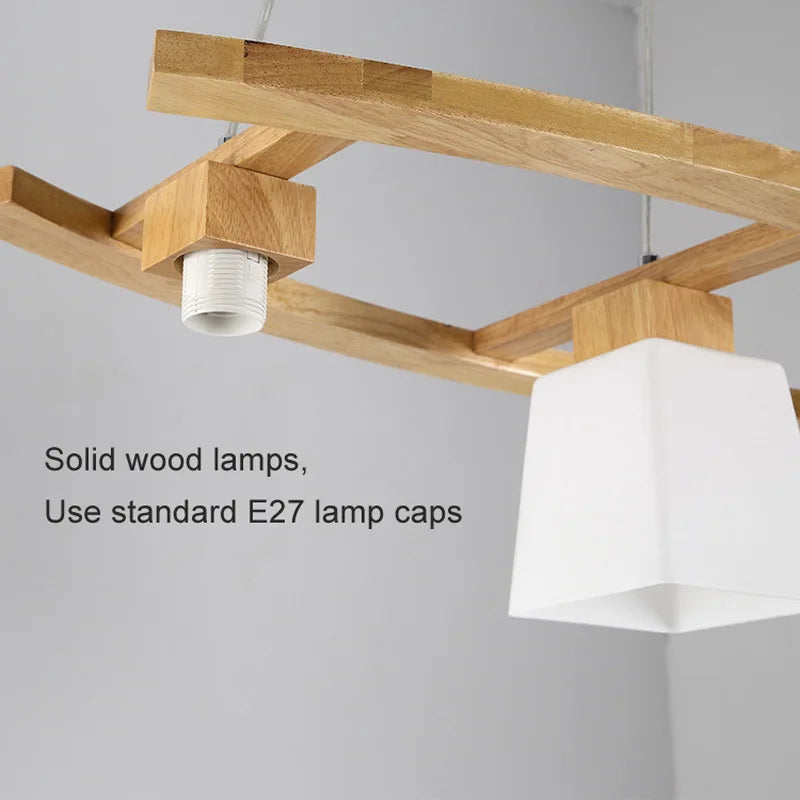 Afralia™ Nordic Wood LED Pendant Lights Modern Hanging Lamps for Home, Kitchen, and Café