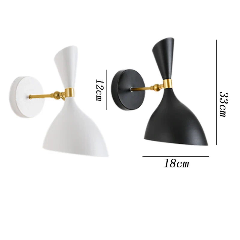 Afralia™ Black White Nordic Wall Lamps with Switch, Modern Industrial Decor Light for Living Room