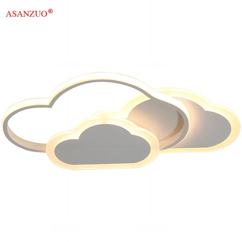 Afralia™ Cloud Pink LED Ceiling Lamp for Children's Room - Dimmable Modern Lighting