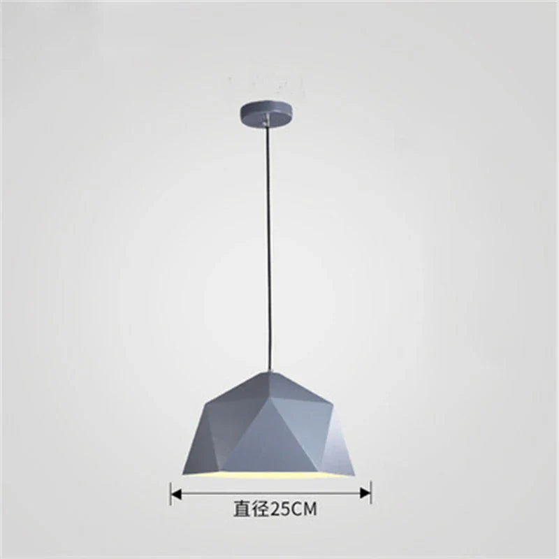 Afralia™ Iron Diamond Pendant Lights Modern Geometry Pendent Lighting for Living Room & Cafe